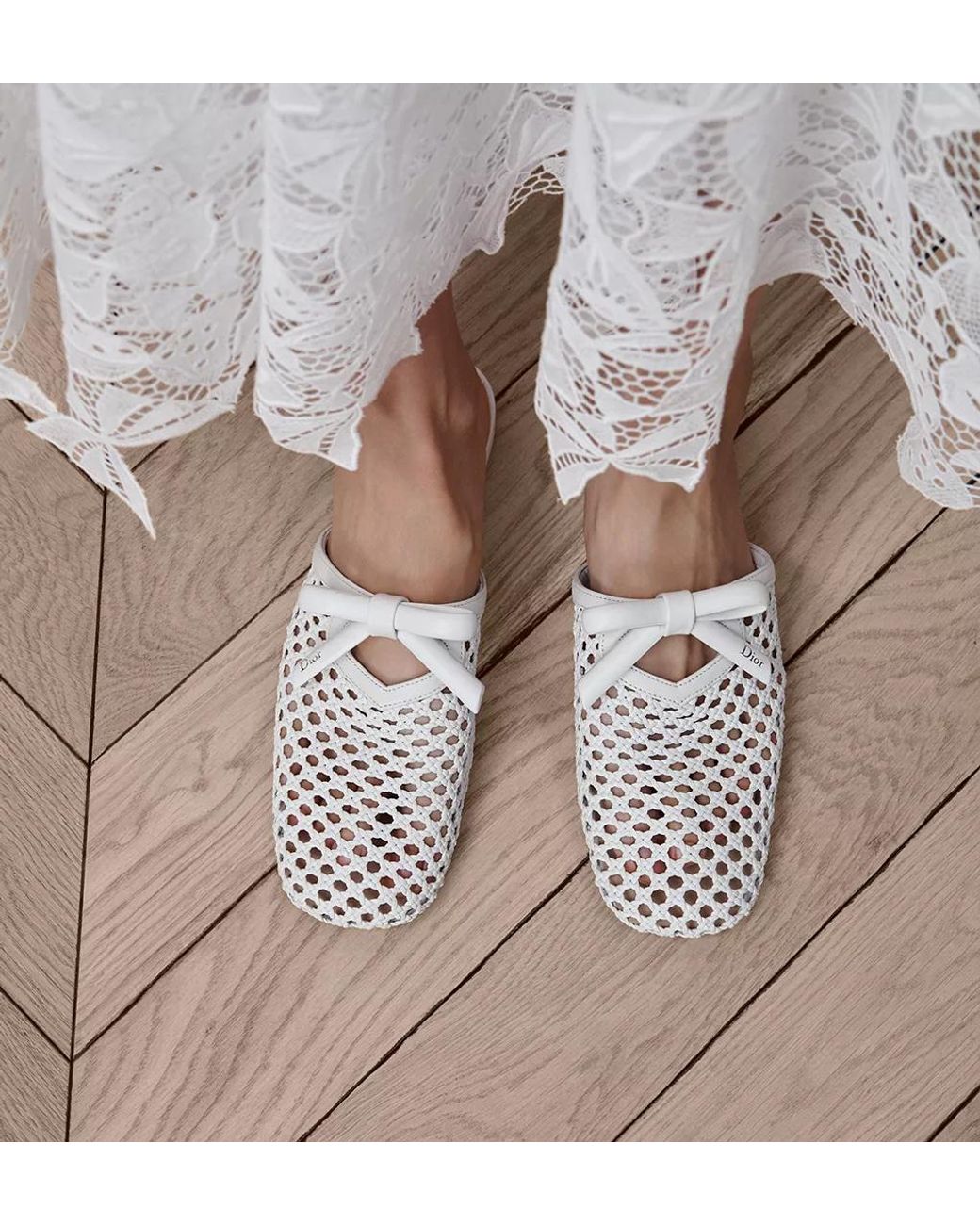 Dior White Cœur Mule