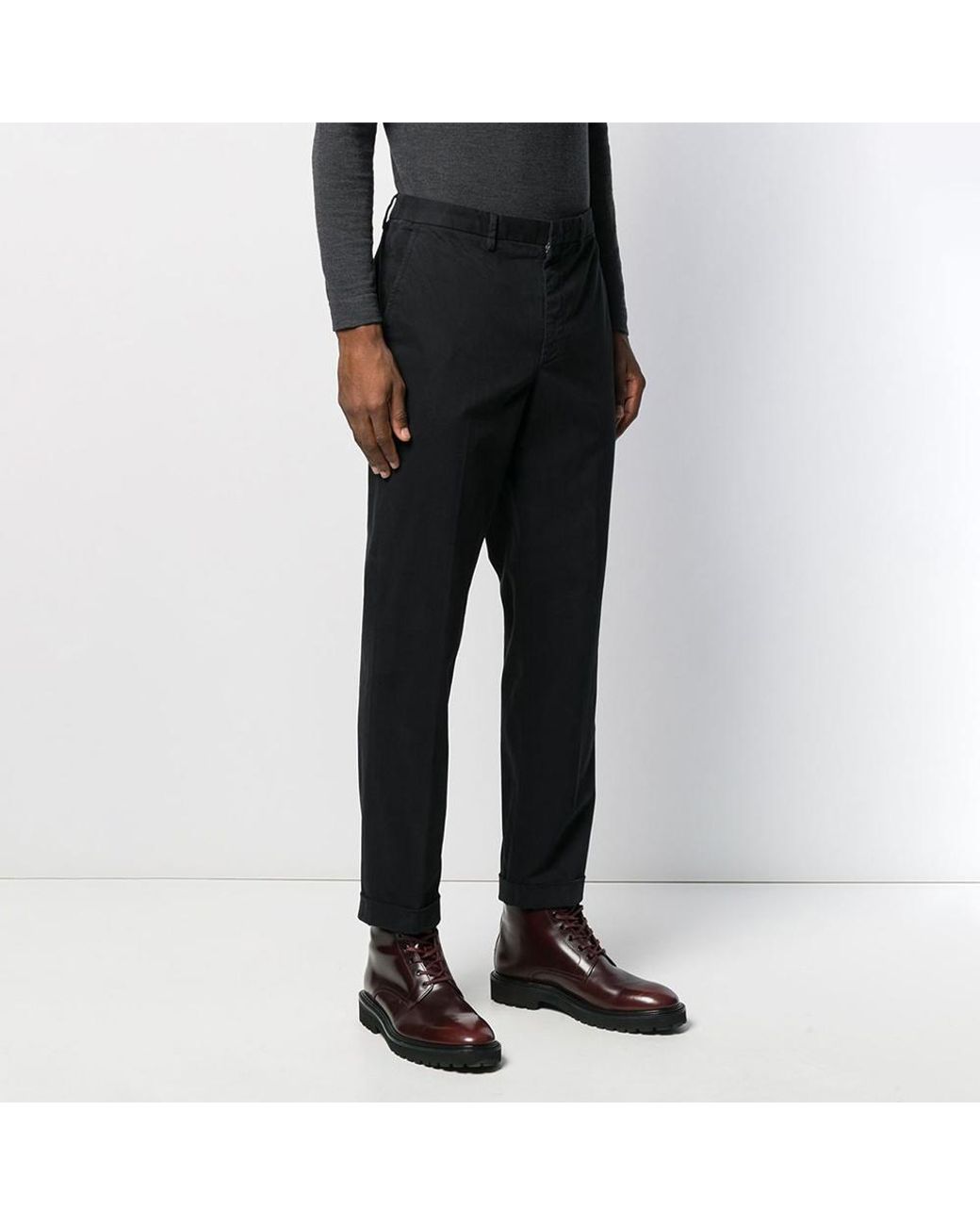 Zegna Black Belt-Loop Casual Pants for men