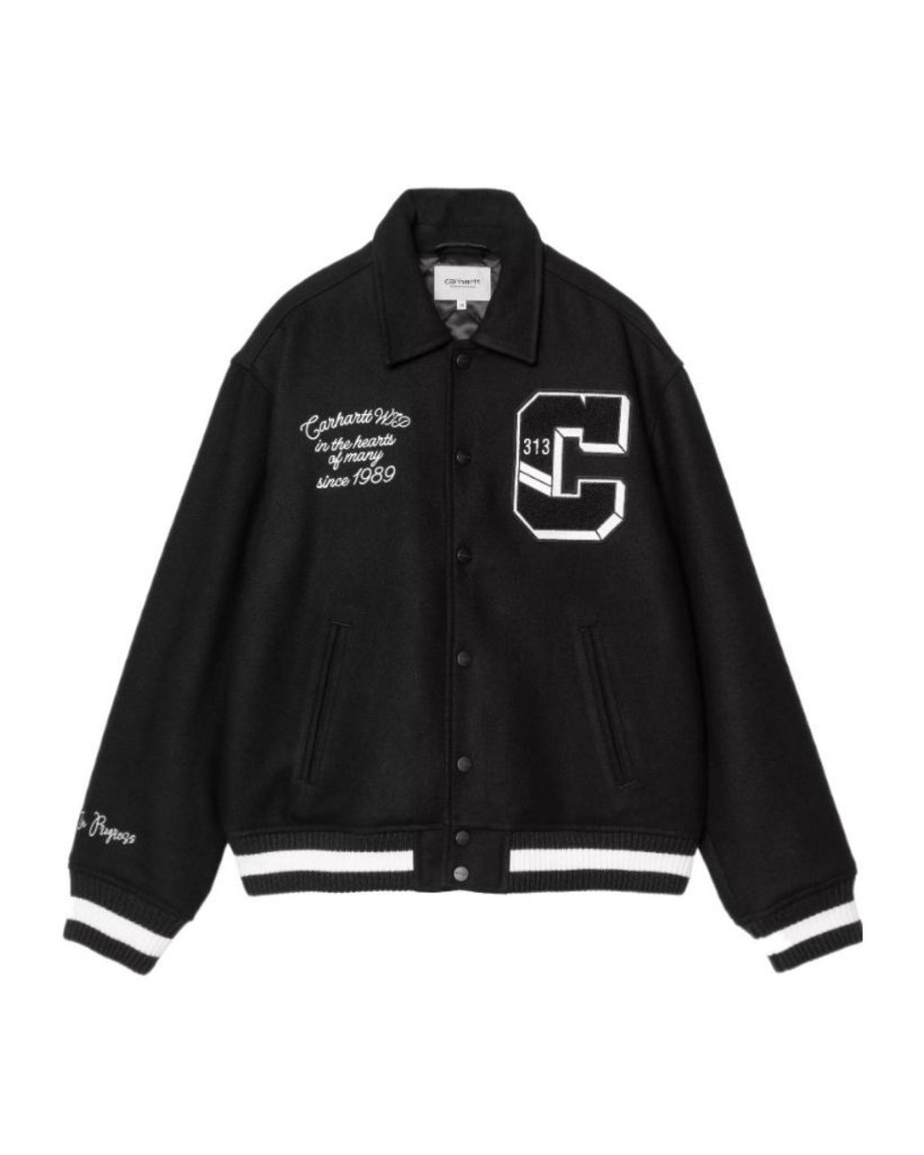 Carhartt Black Carhartt Varsity Felt Jacket for men