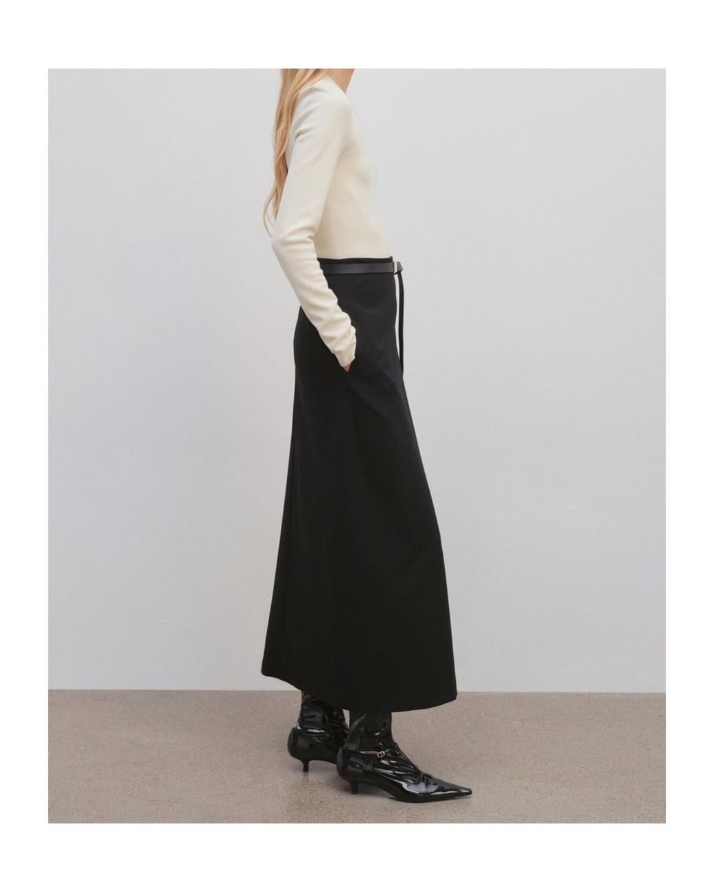 The Row Black Flores Zipped Skirt
