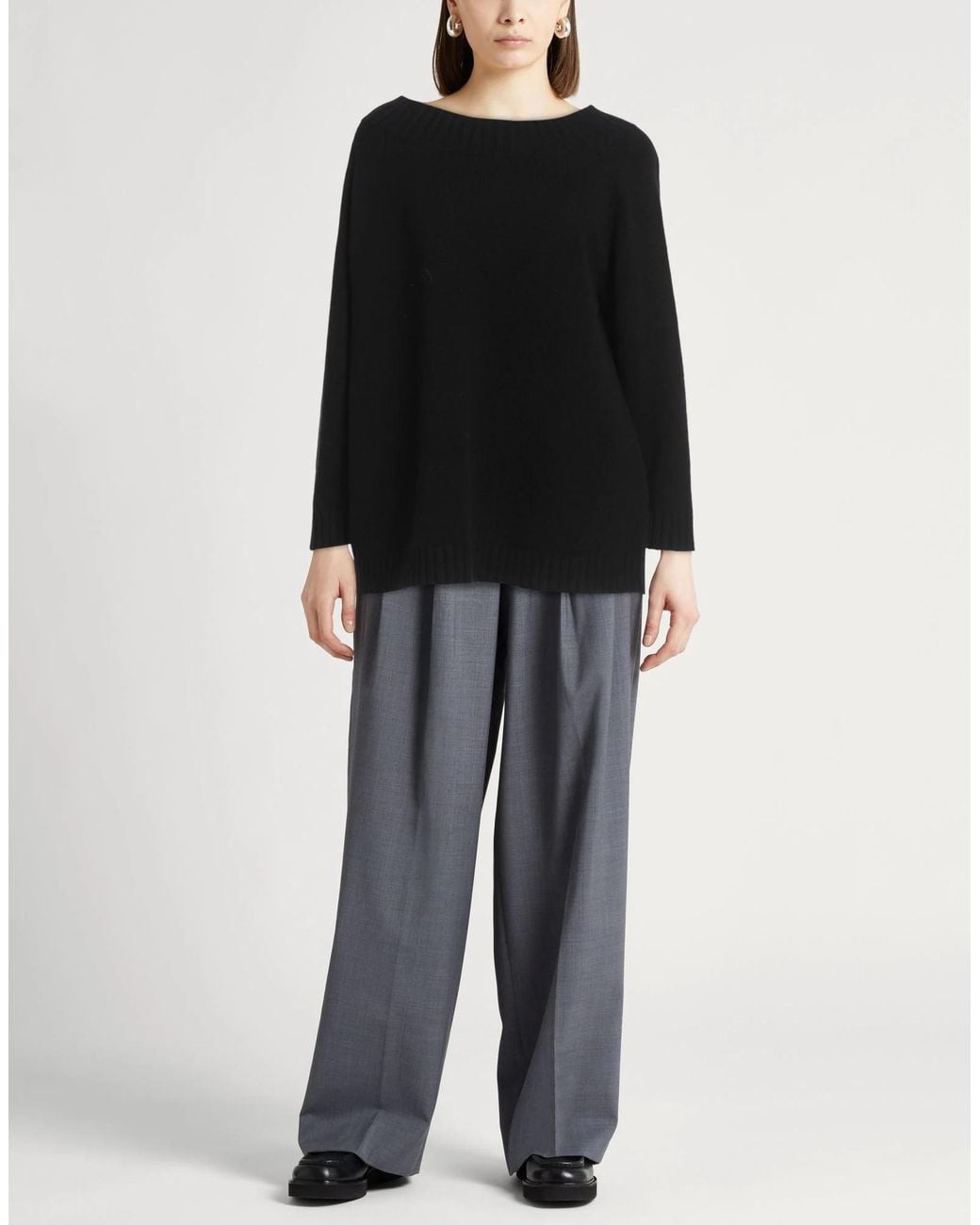 Max Mara Black Solid-Color Wool Knitwear