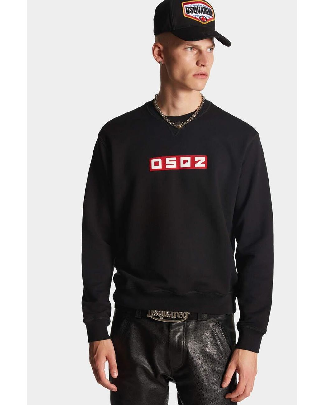 DSquared² Black Logo Printed Crewneck Sweatshirt for men