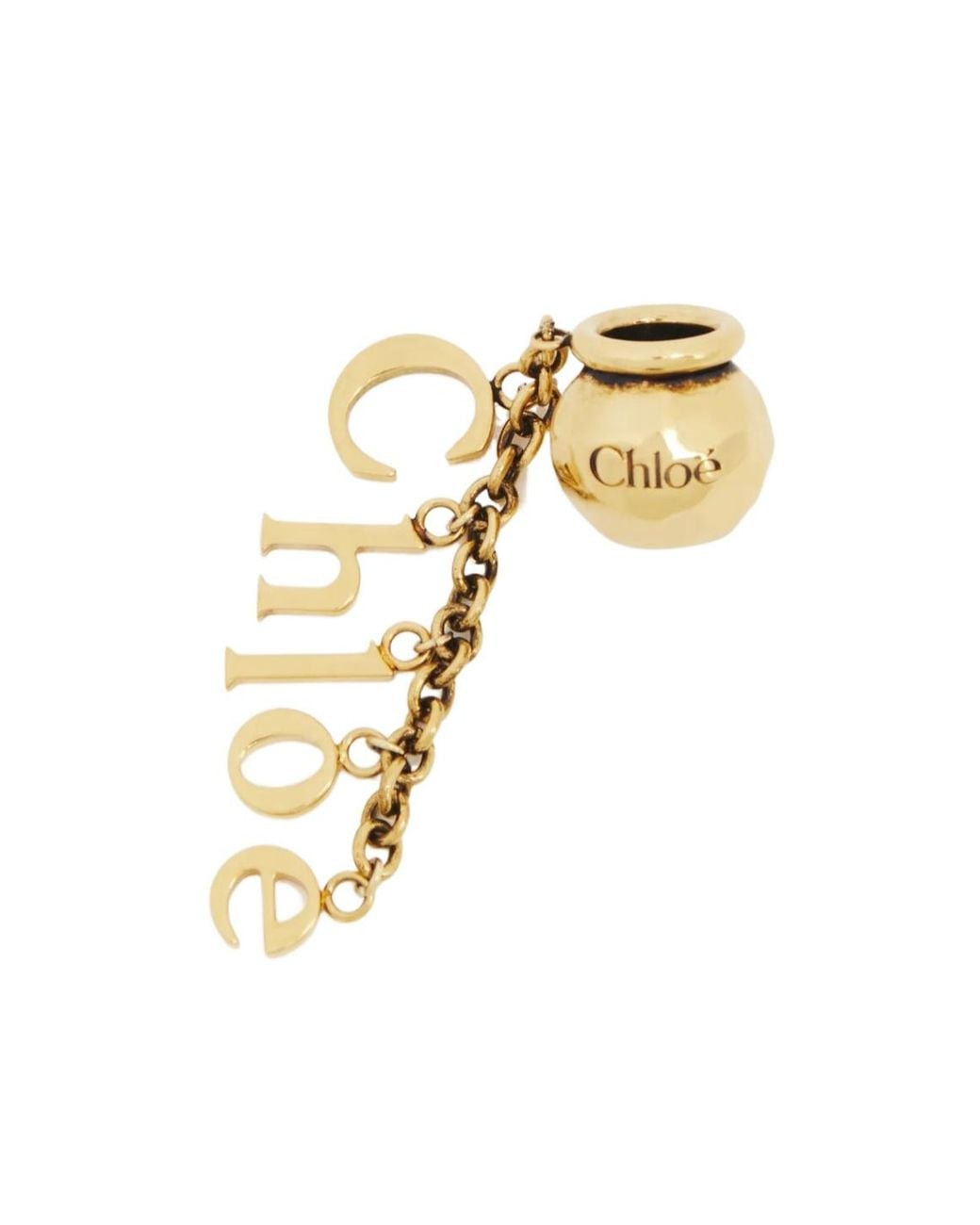 Chloé Metallic Chloé Sphere Logo Letters Dice Bracelet Pendant