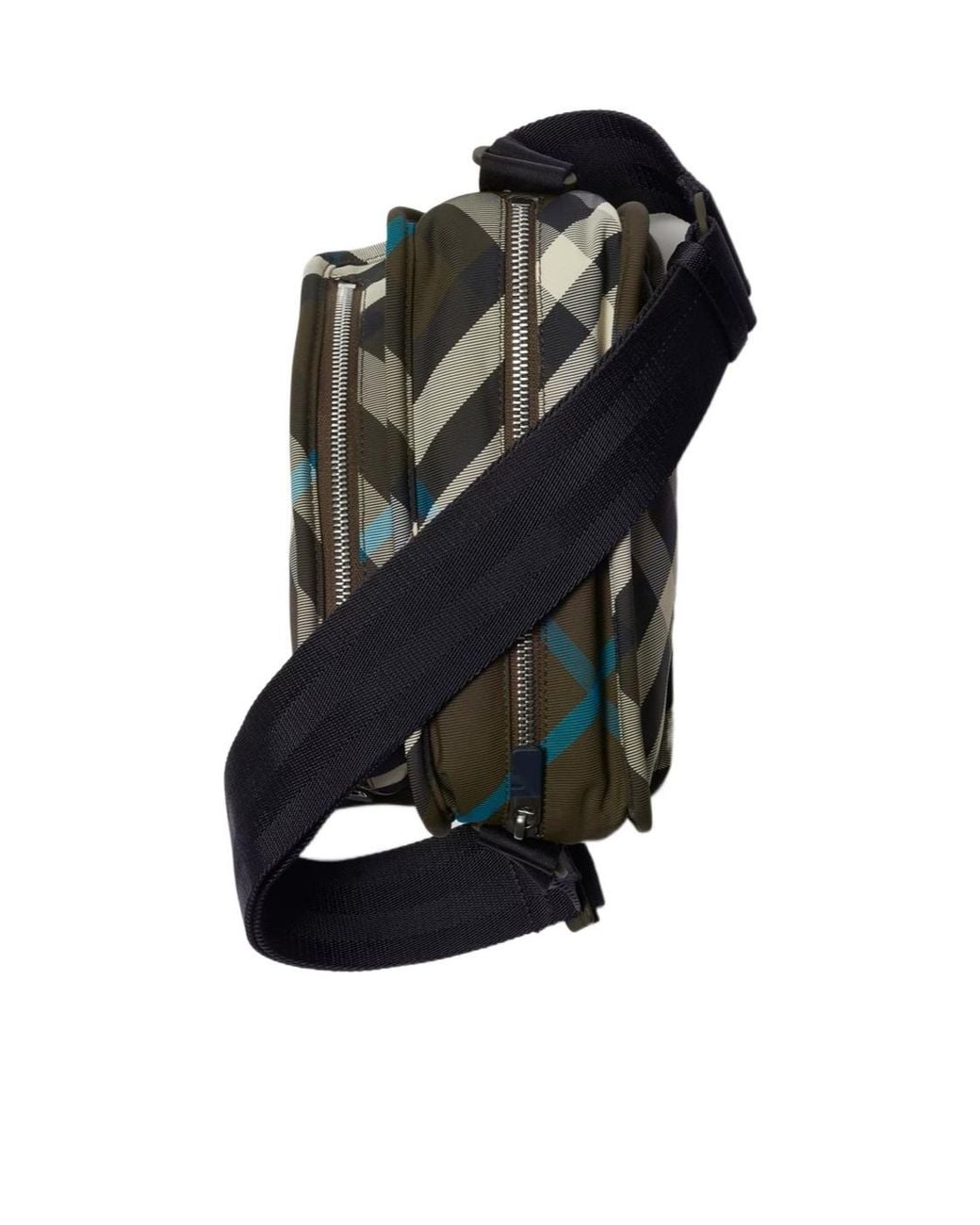 Burberry Black Shield Checked Camera Bag for men