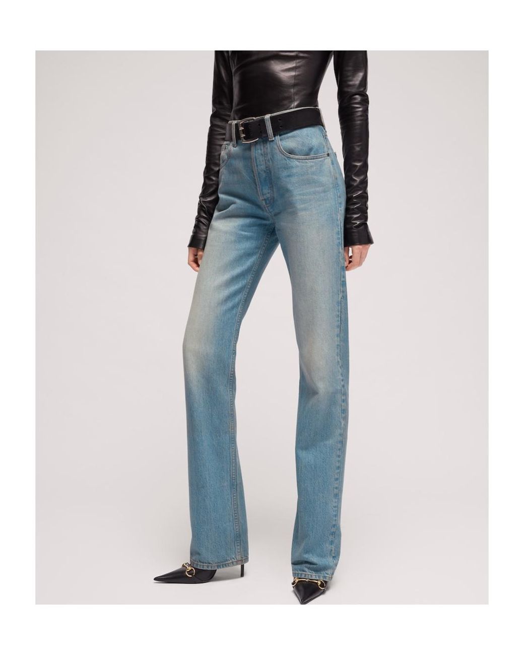 Gucci Blue Straight-Leg Denim Jeans