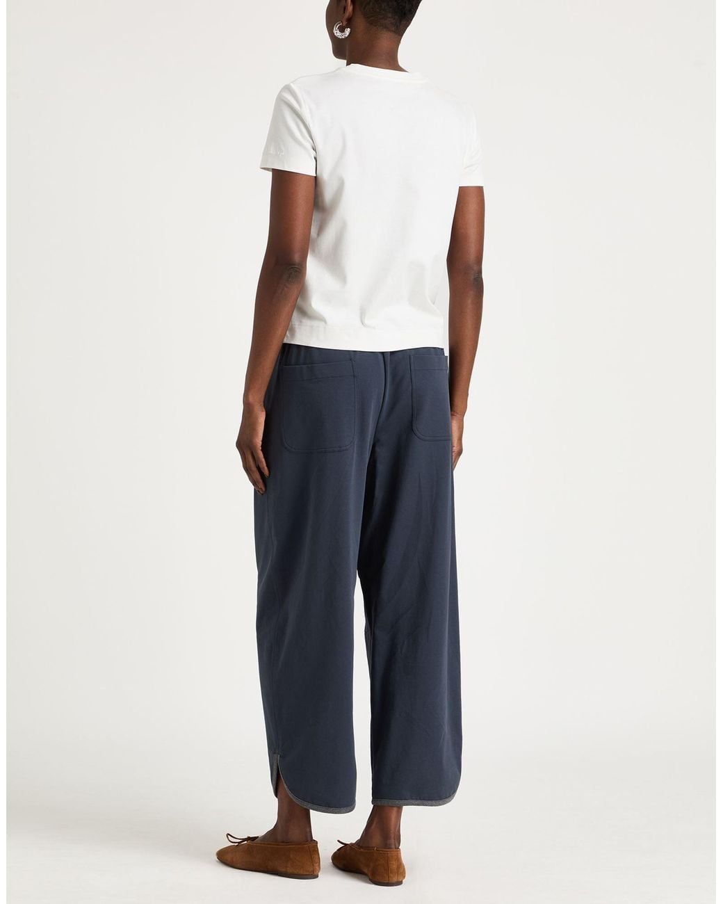 Brunello Cucinelli Blue Straight-Leg Casual Pants
