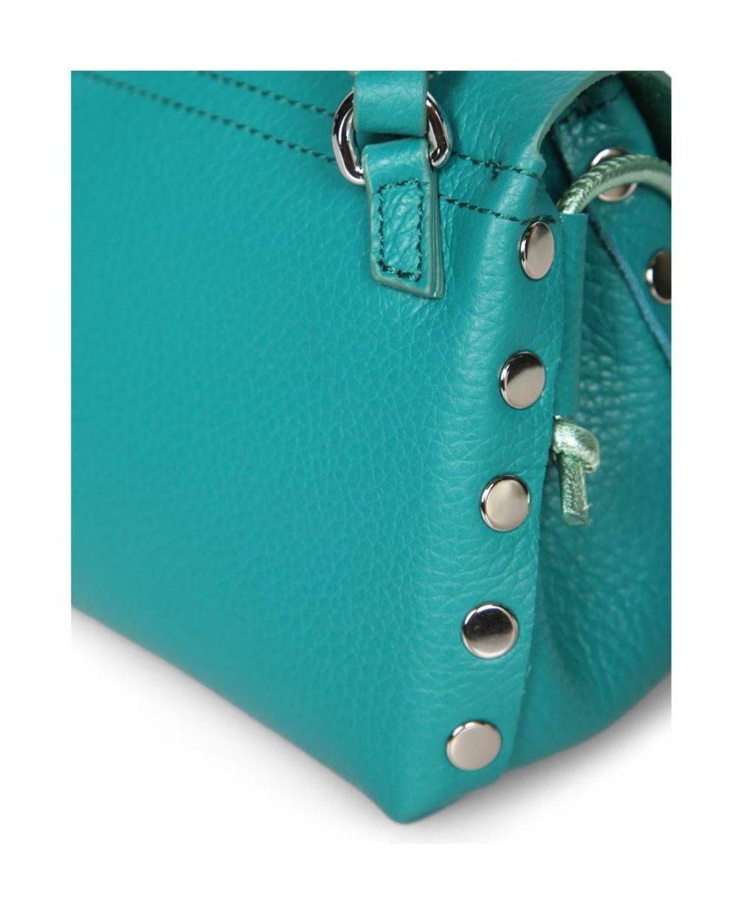 Zanellato Blue Studded Leather Shoulder Bag