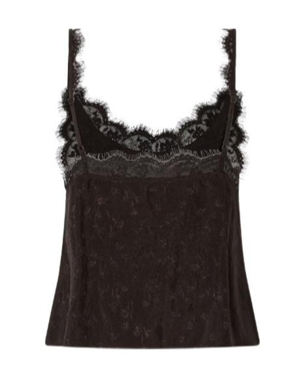 Pinko Black Lace Trim Camisole Top