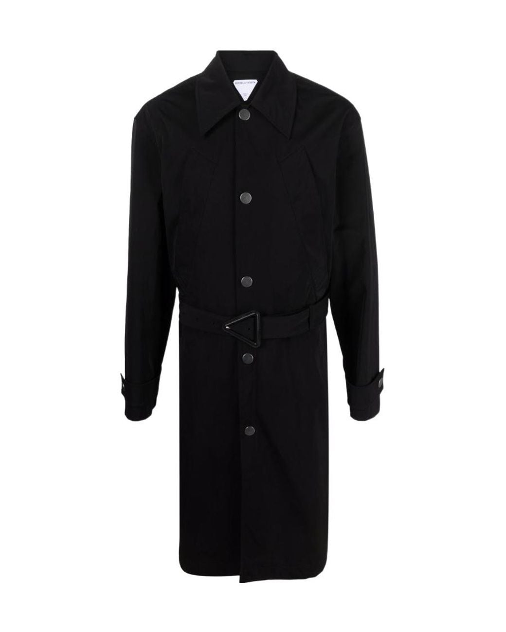 Bottega Veneta Black Single-Breasted Trench Coat for men