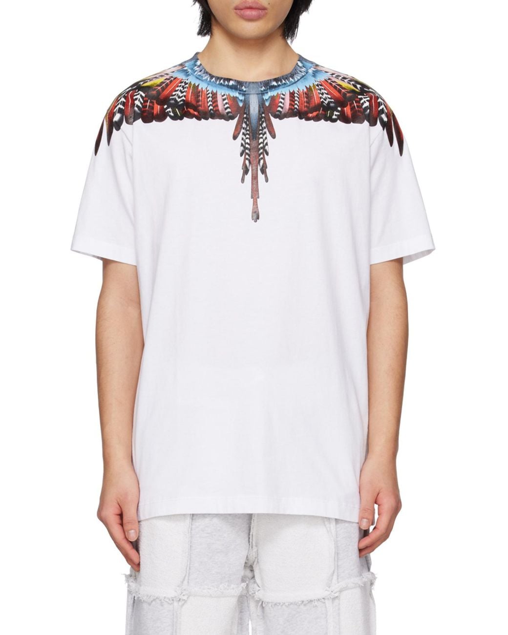 Marcelo Burlon White County Of Milan Wings Printed T-Shirt for men