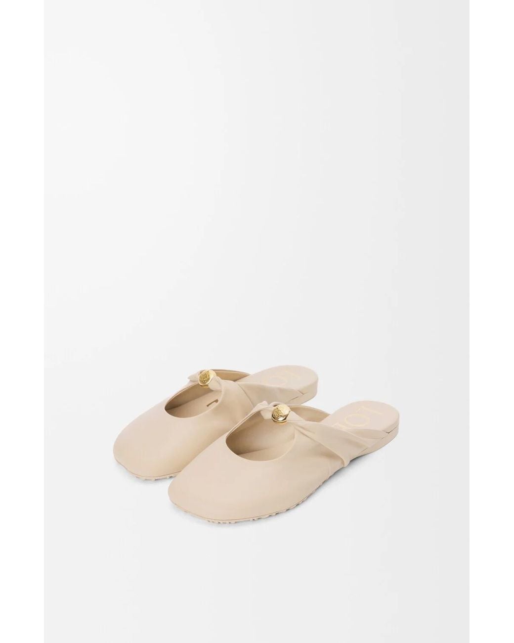 Loewe Natural Pebble Gathered Mules