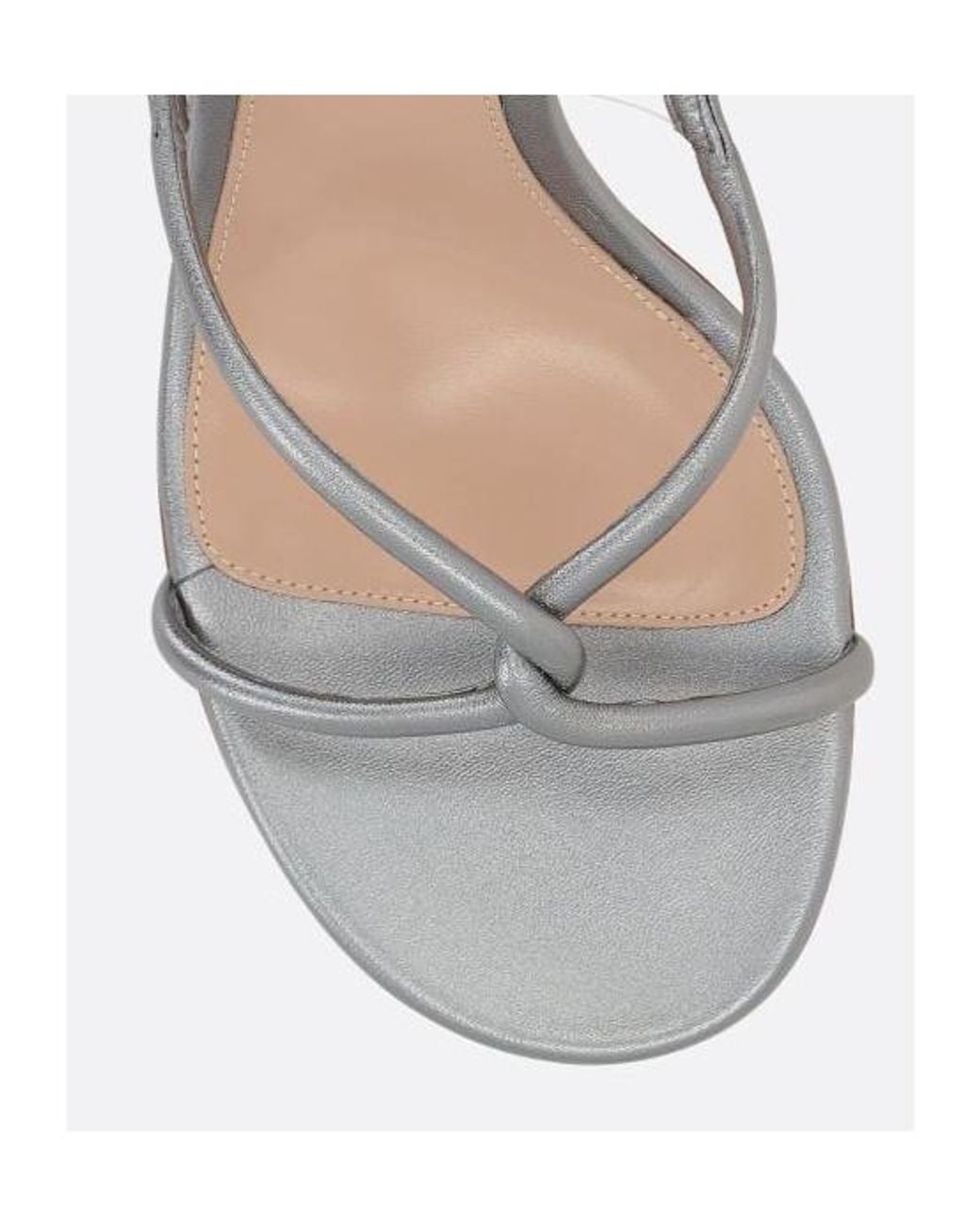 Gianvito Rossi Metallic Knotted-Buckle Heeled Sandals
