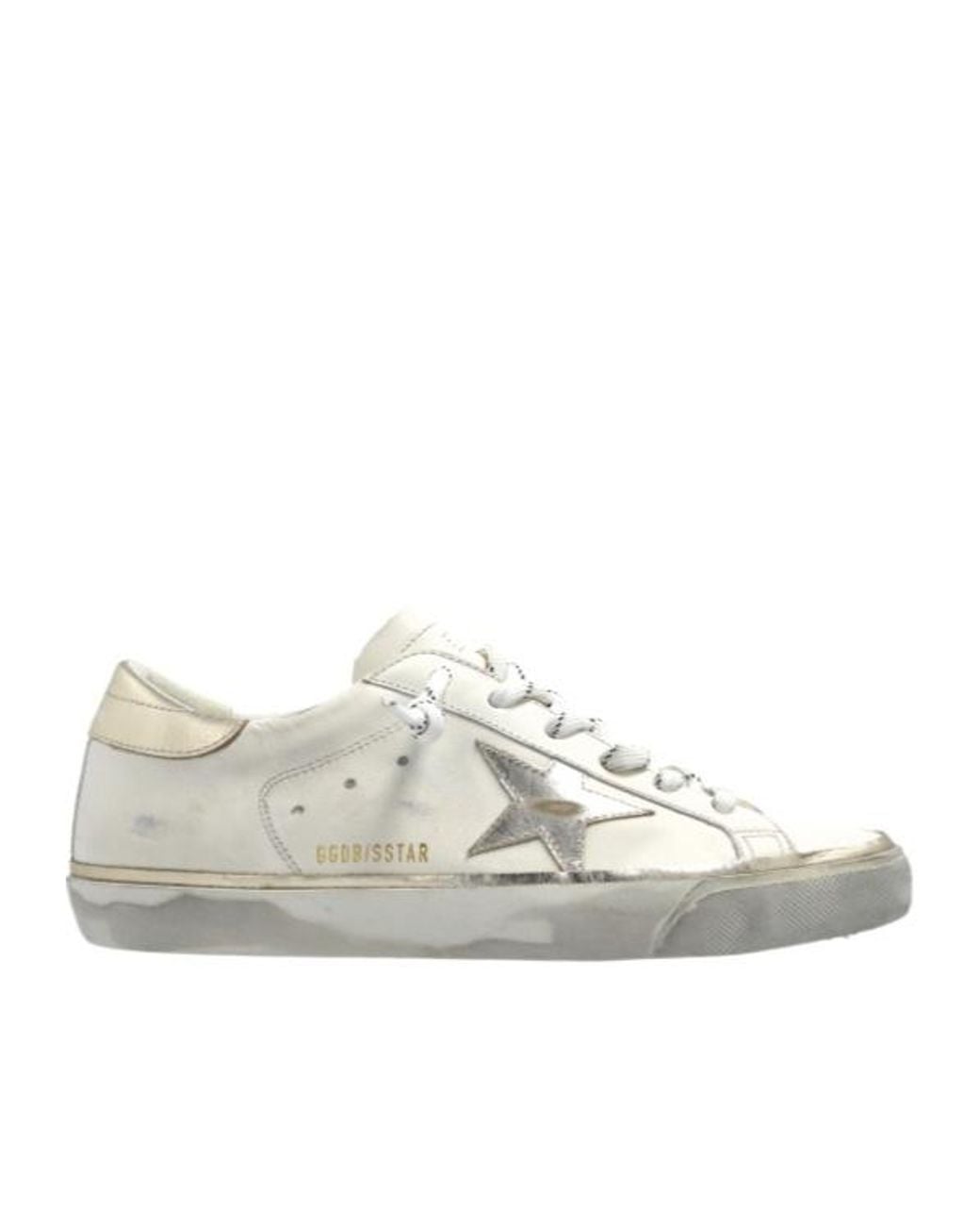 Golden Goose Deluxe Brand White Super-Star Distressed Leather Sneakers