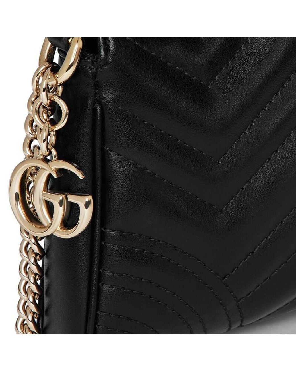 Gucci Black Gg Marmont Small Shoulder Bag
