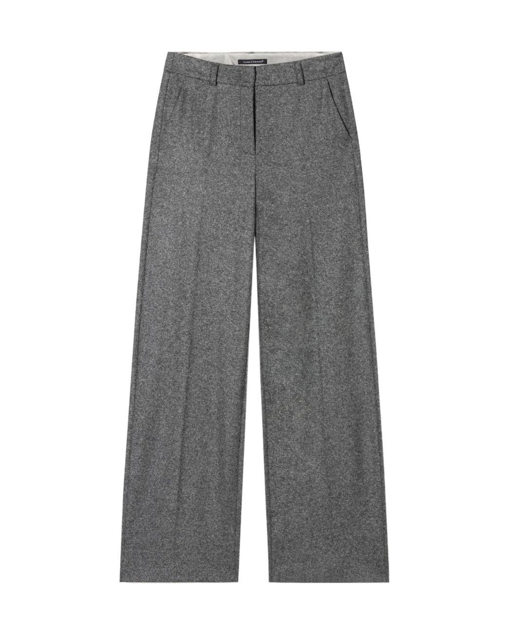 Luisa Cerano Gray Belt-Loop Casual Pants
