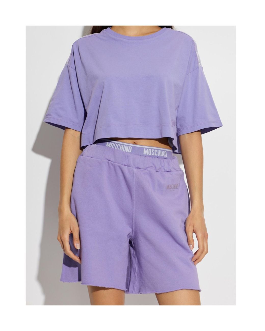Moschino Purple Active Cropped Top