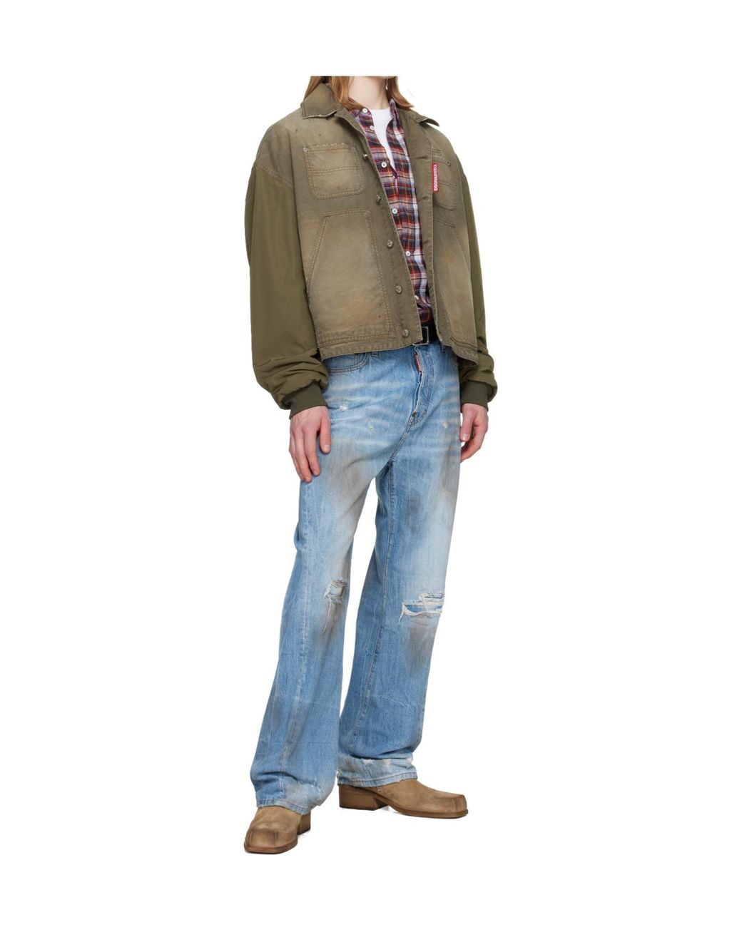 DSquared² Blue Light Dirty Wash Loose Twist Jeans for men