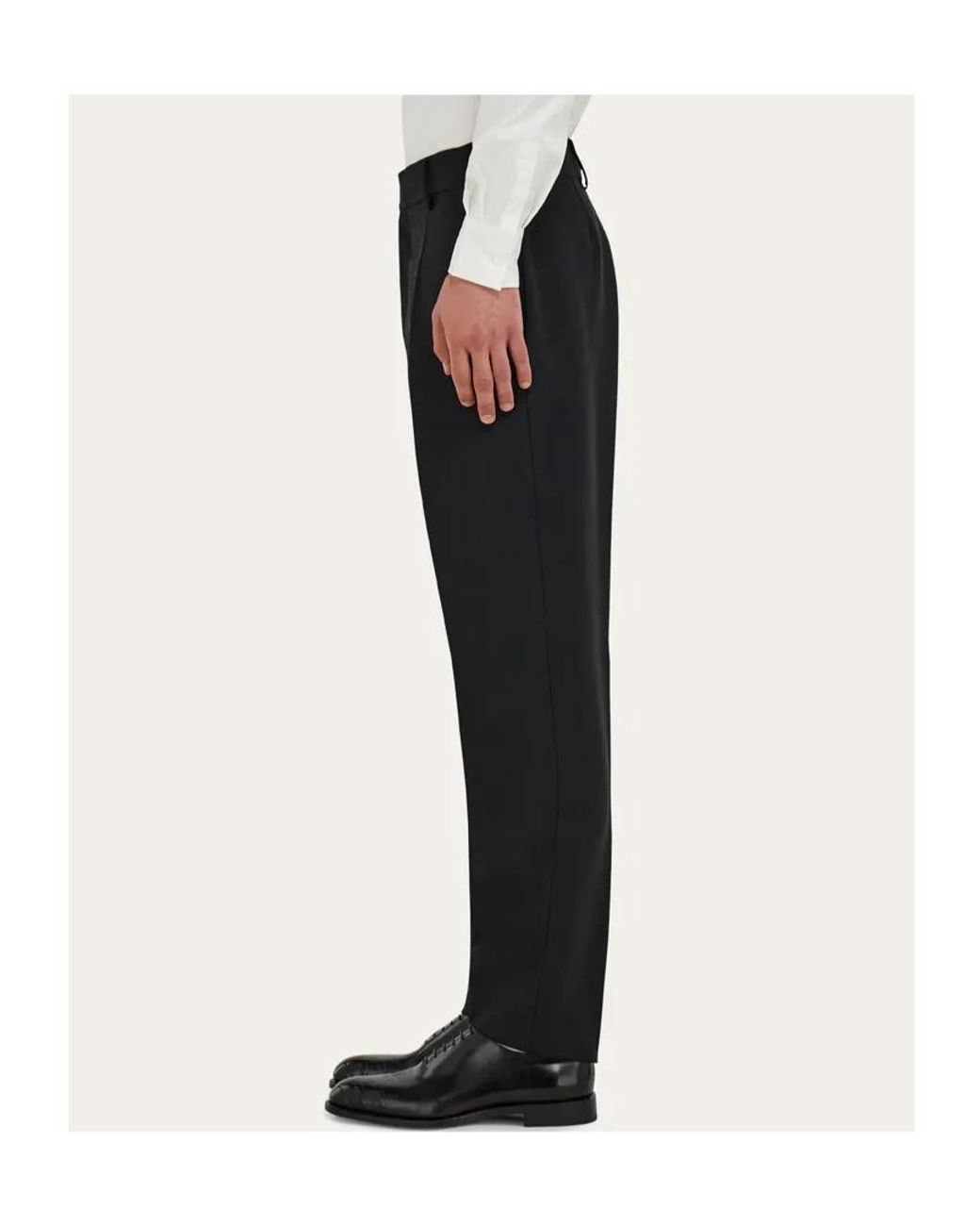 Ferragamo Black Ferragamo Straight-Leg Tailored Trousers for men