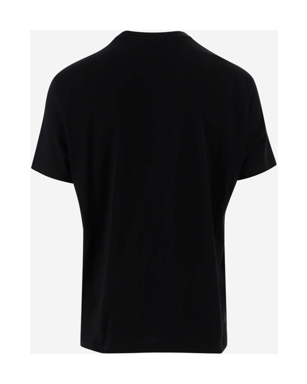 Versace Black Slogan Logo-Print T-Shirt for men
