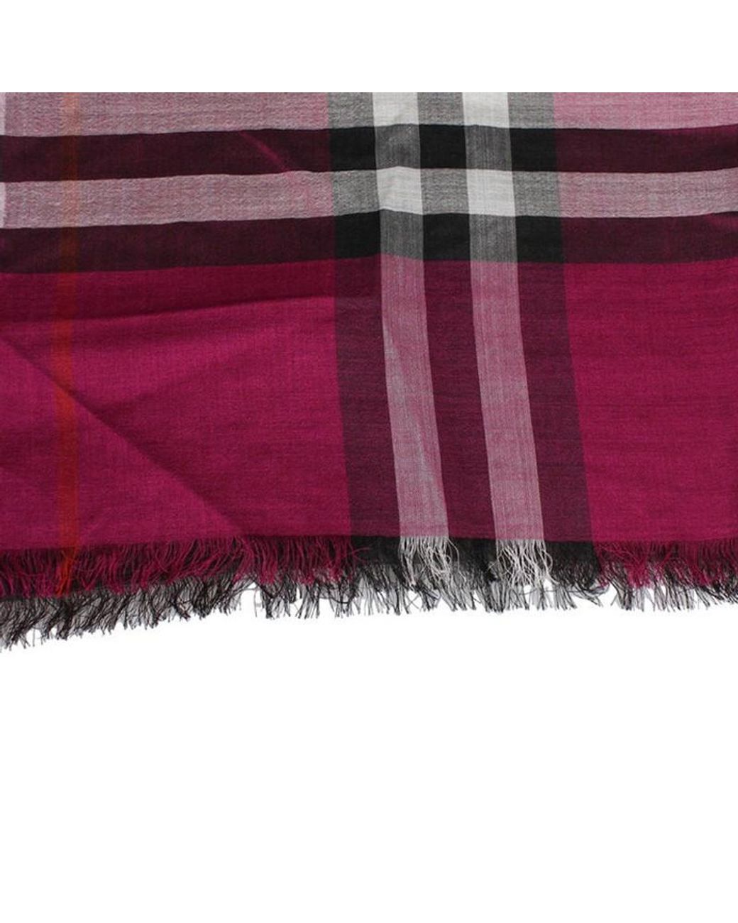 Burberry Purple Plaid Striped Scarf
