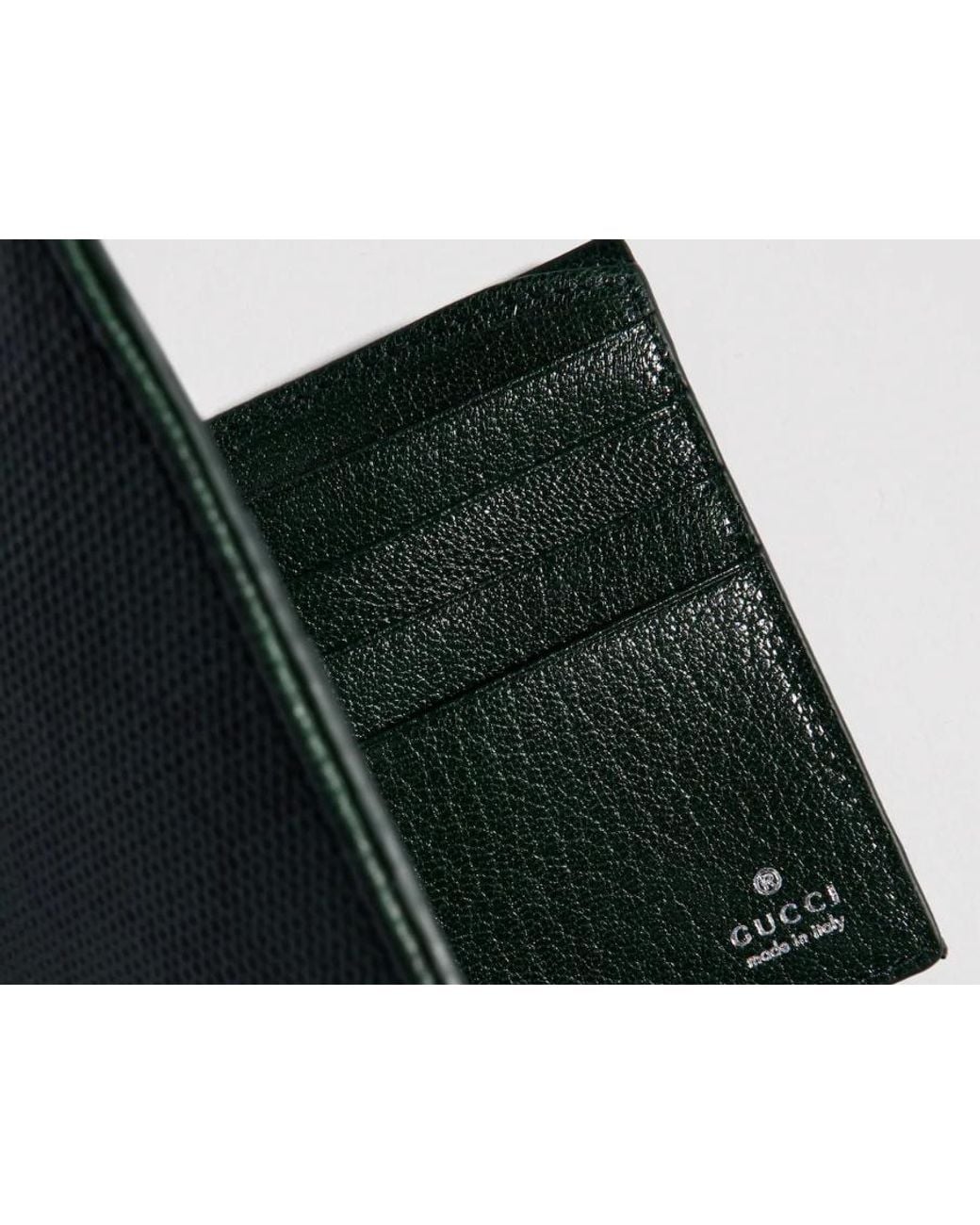 Gucci Green Essence Classic Bi-Fold Wallet for men