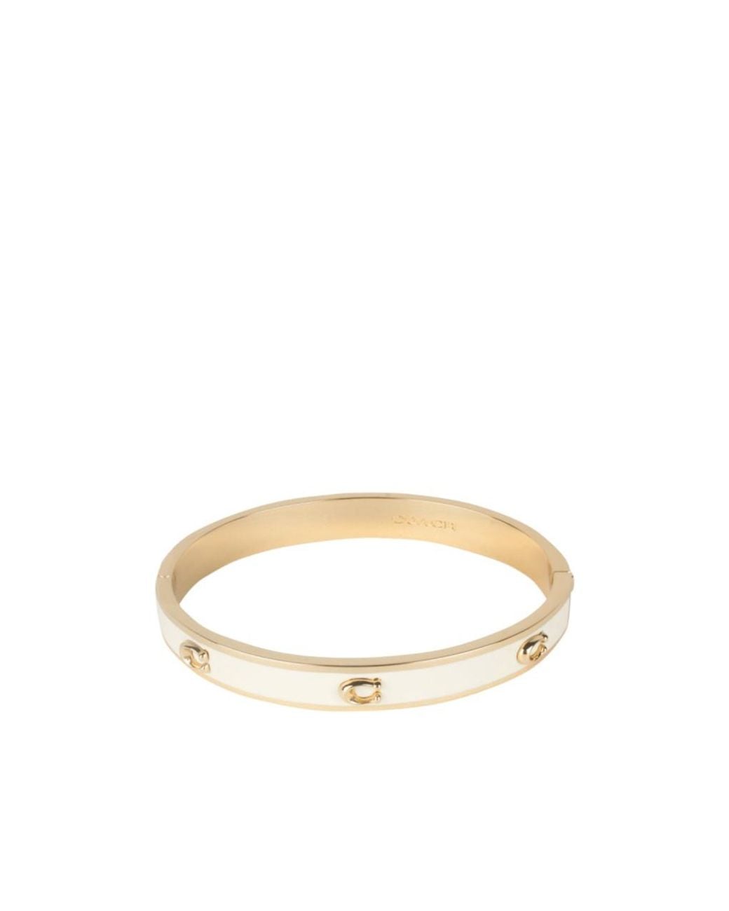 COACH White Hinged Bracelet