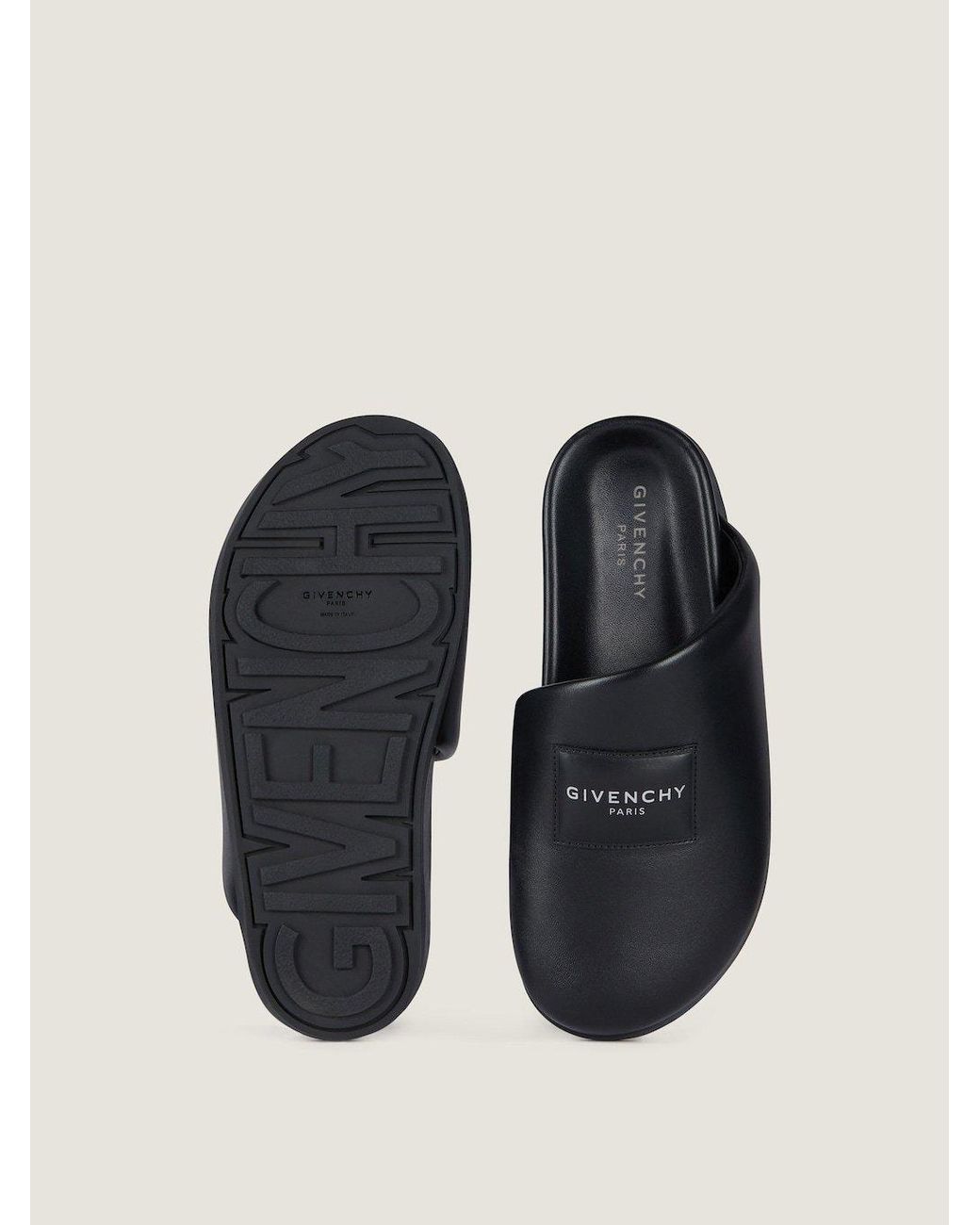 Givenchy Black Logo Label Flat Mules