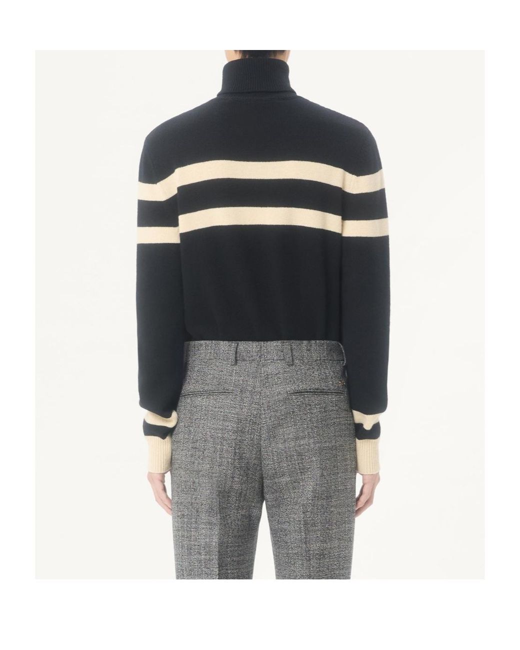 Valentino Black High-Neck Wool Jumper With Vlogo Embroidery for men