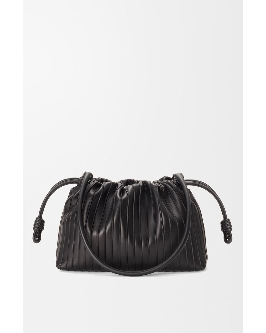 Loewe Black Medium Flamenco Pleats Purse