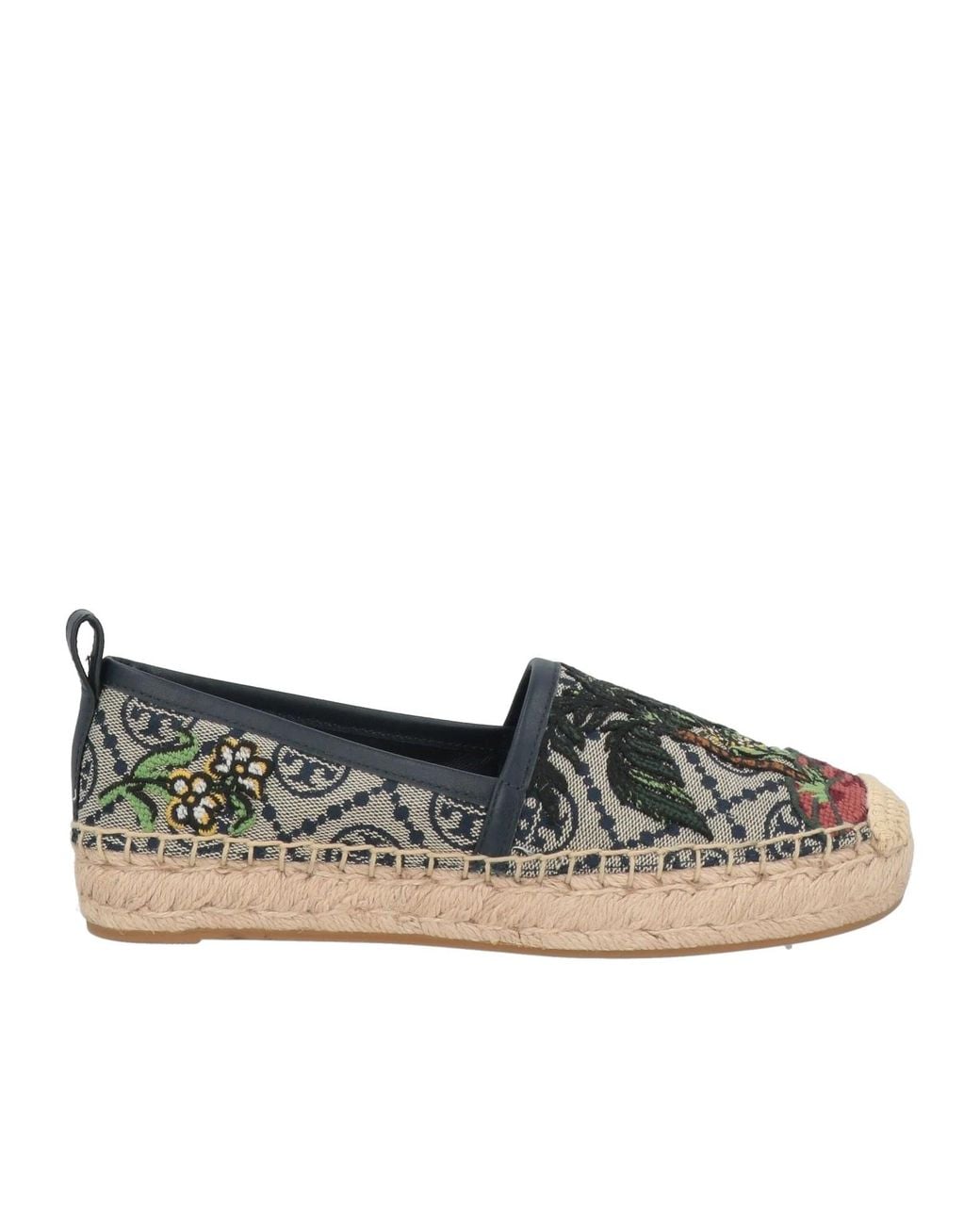 Tory Burch Gray Logo-Print Espadrilles
