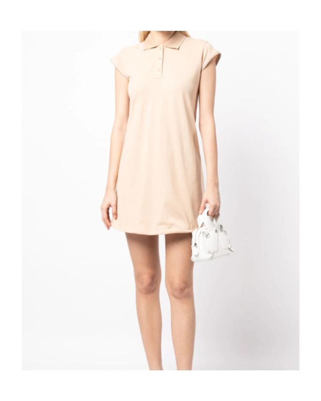 we11done Pink Contrasting-Trim Flared Cotton Dress
