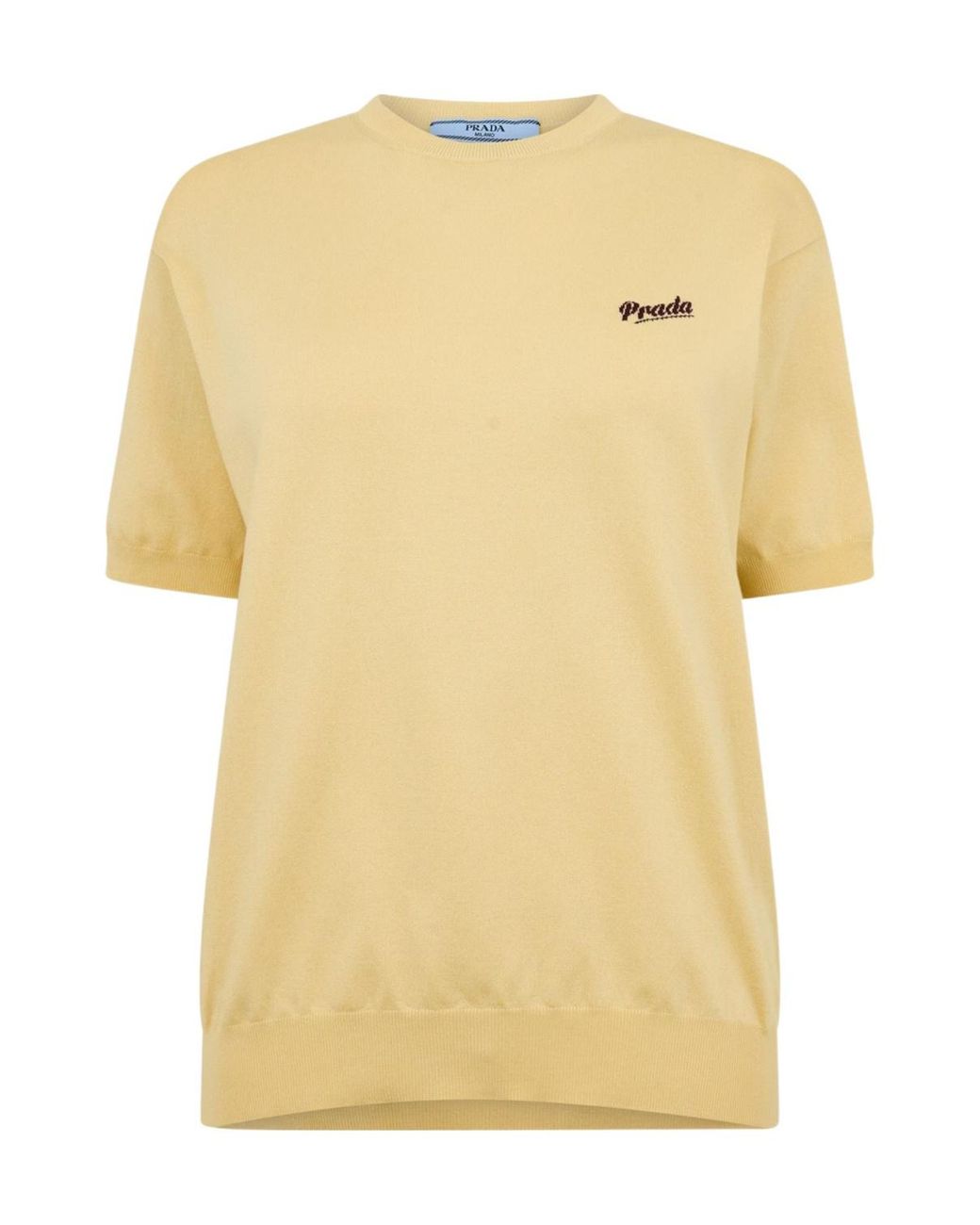 Prada Yellow Short-Sleeved Knit Top