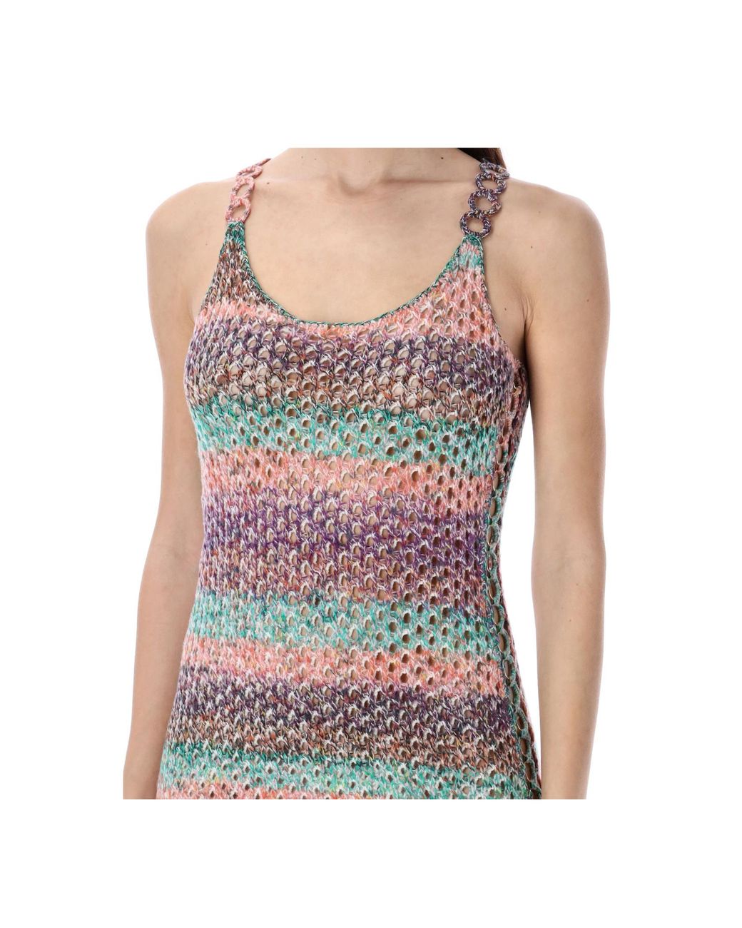 Chloé Gray Chloé Striped Sleeveless Knit Dress