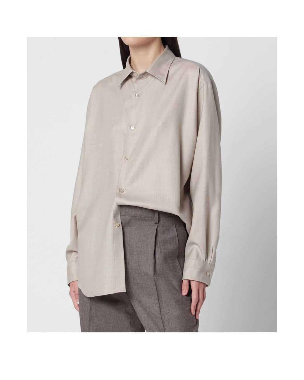 Auralee Natural Long-Sleeved Shirt