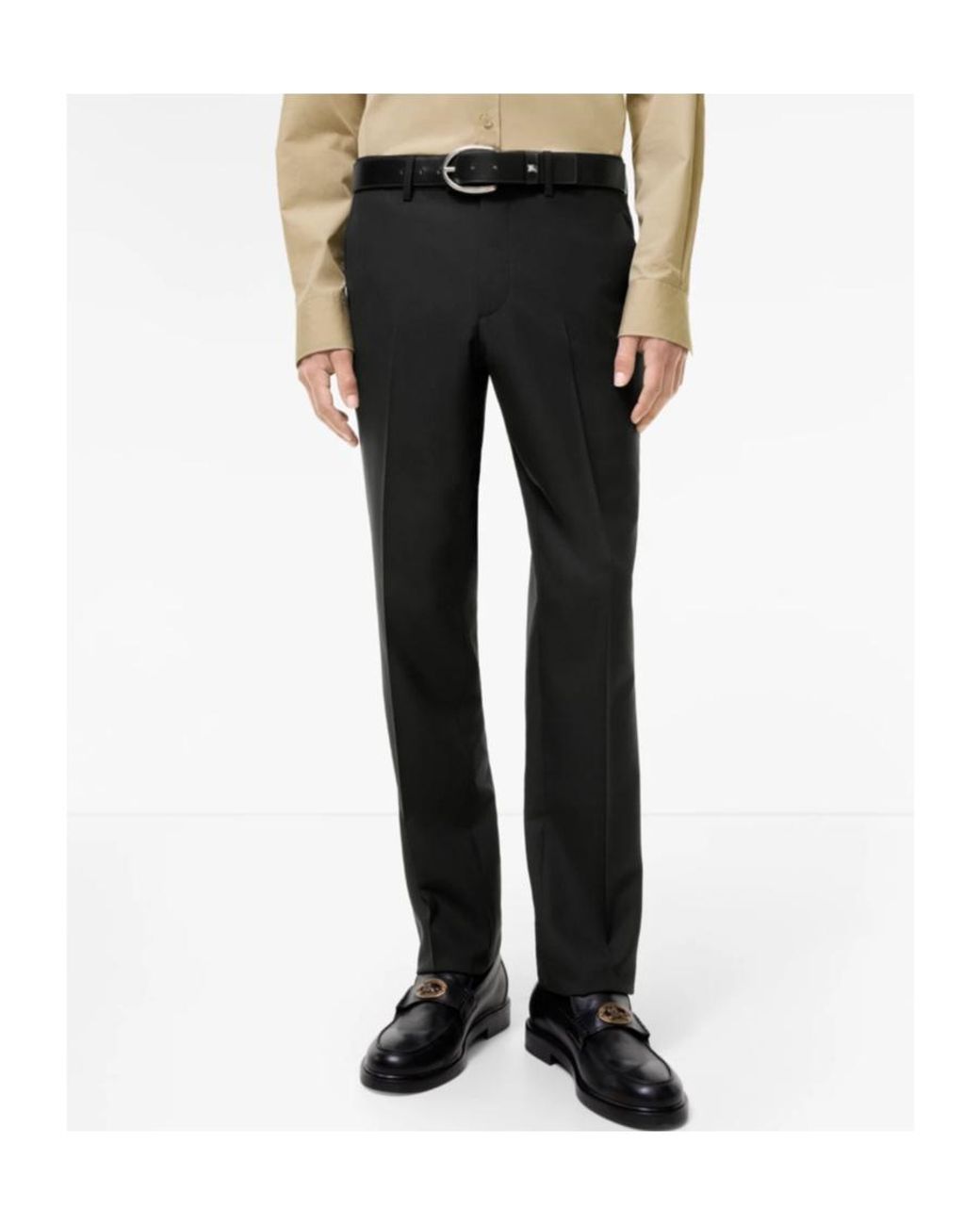 Burberry Black Wool Bond Tailored Trousers for men