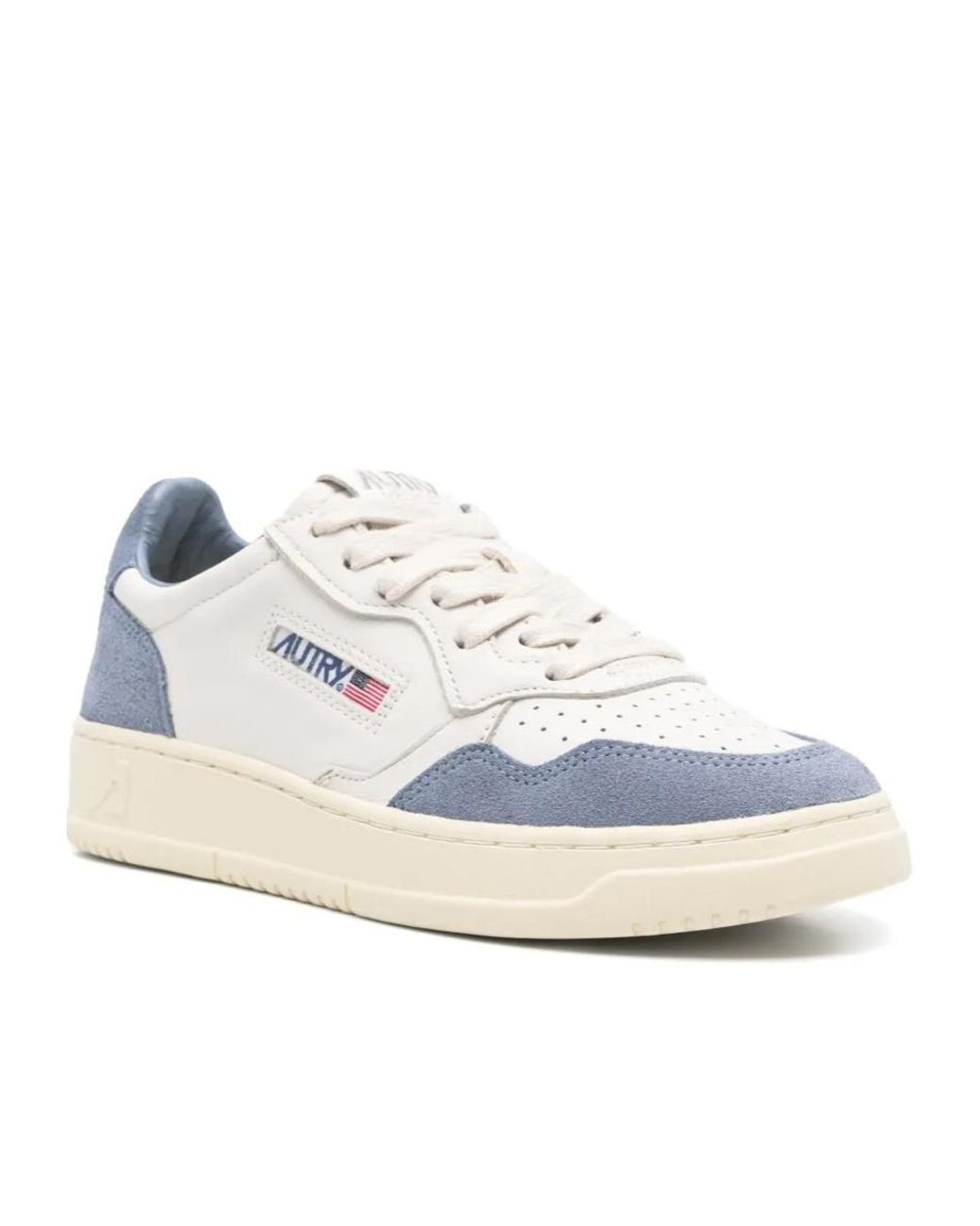 Autry White Medalist Low Lace-Up Sneakers