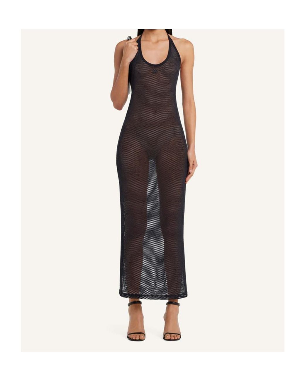 Courreges Black Cotton Long Tank Dress