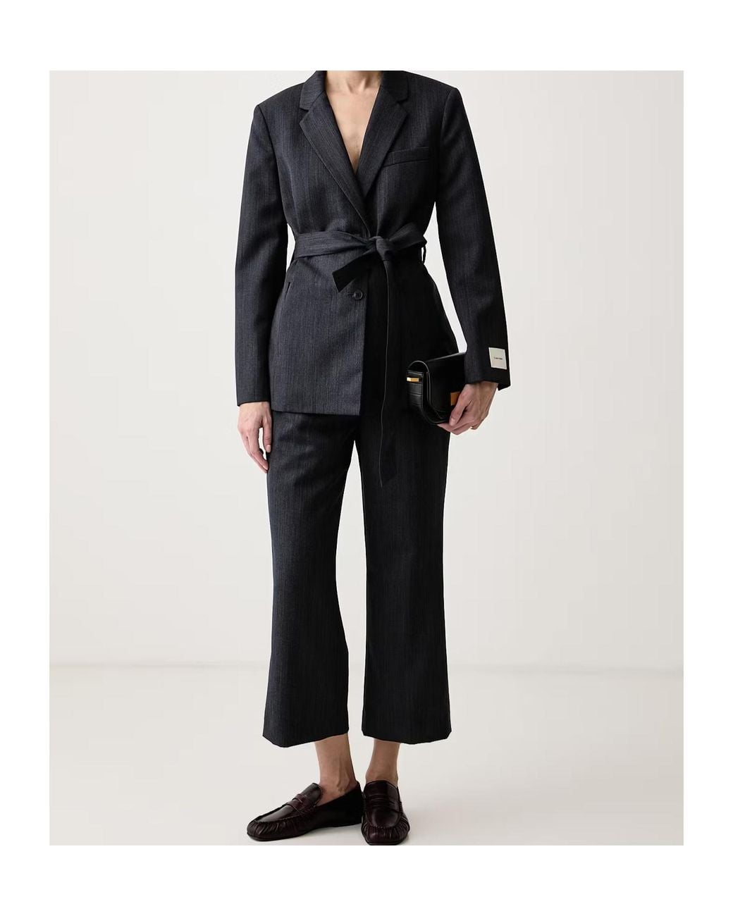 Calvin Klein Gray Straight-Leg Casual Trousers