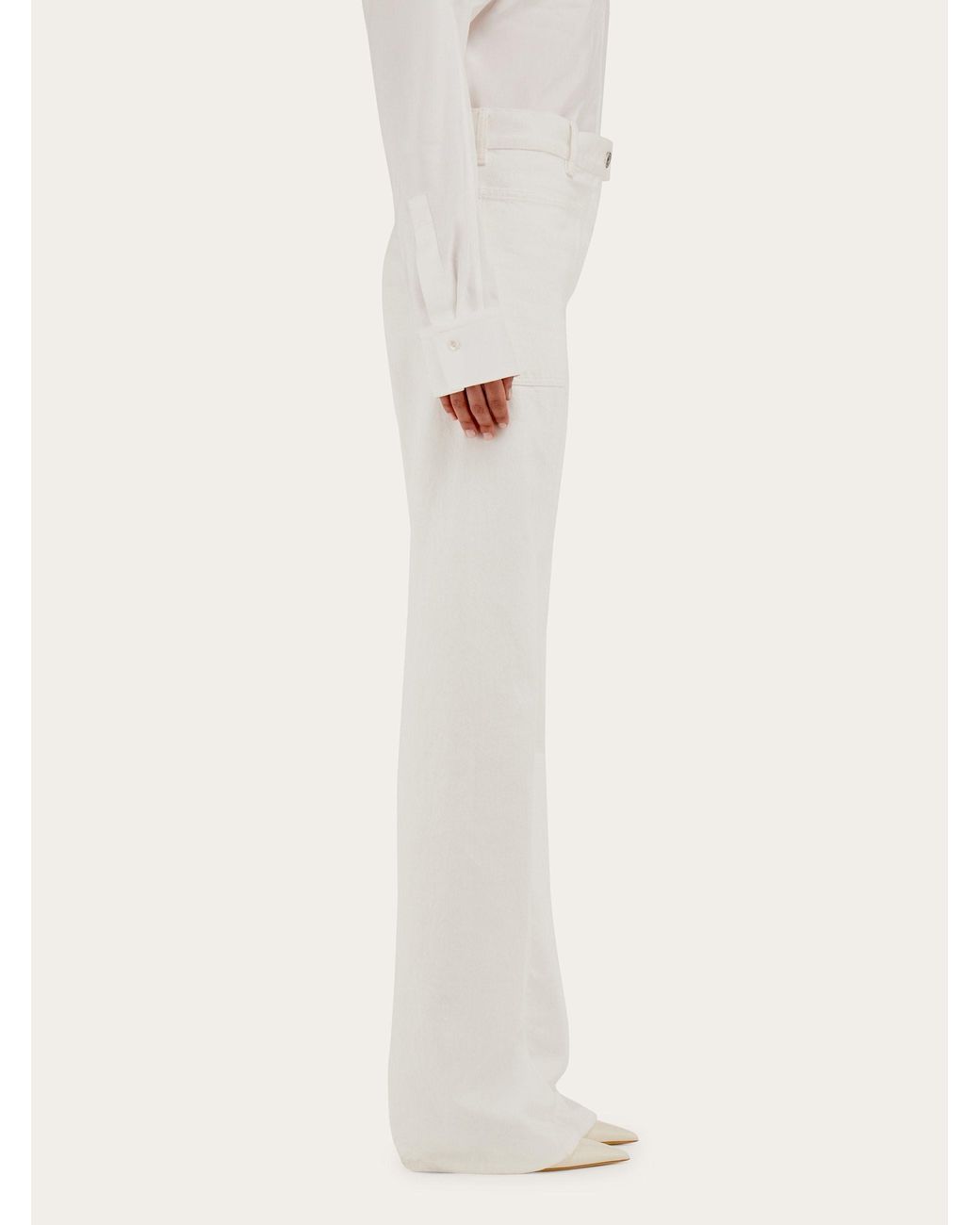 Ferragamo White Five-Pocket Pants