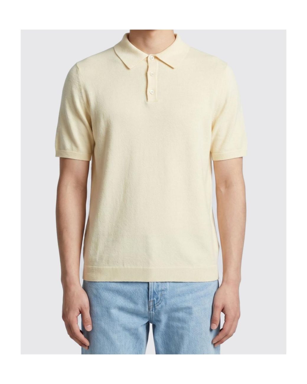 Roberto Collina White Textured Short-Sleeve Polo Shirt for men