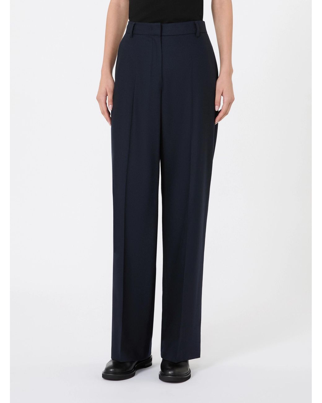 Max Mara Black Pressed-Crease Trousers