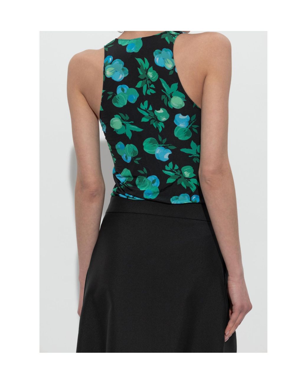 Coperni Green Floral-Print Bodysuit