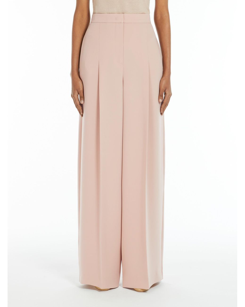 Max Mara Pink Lino High-Waisted Pants
