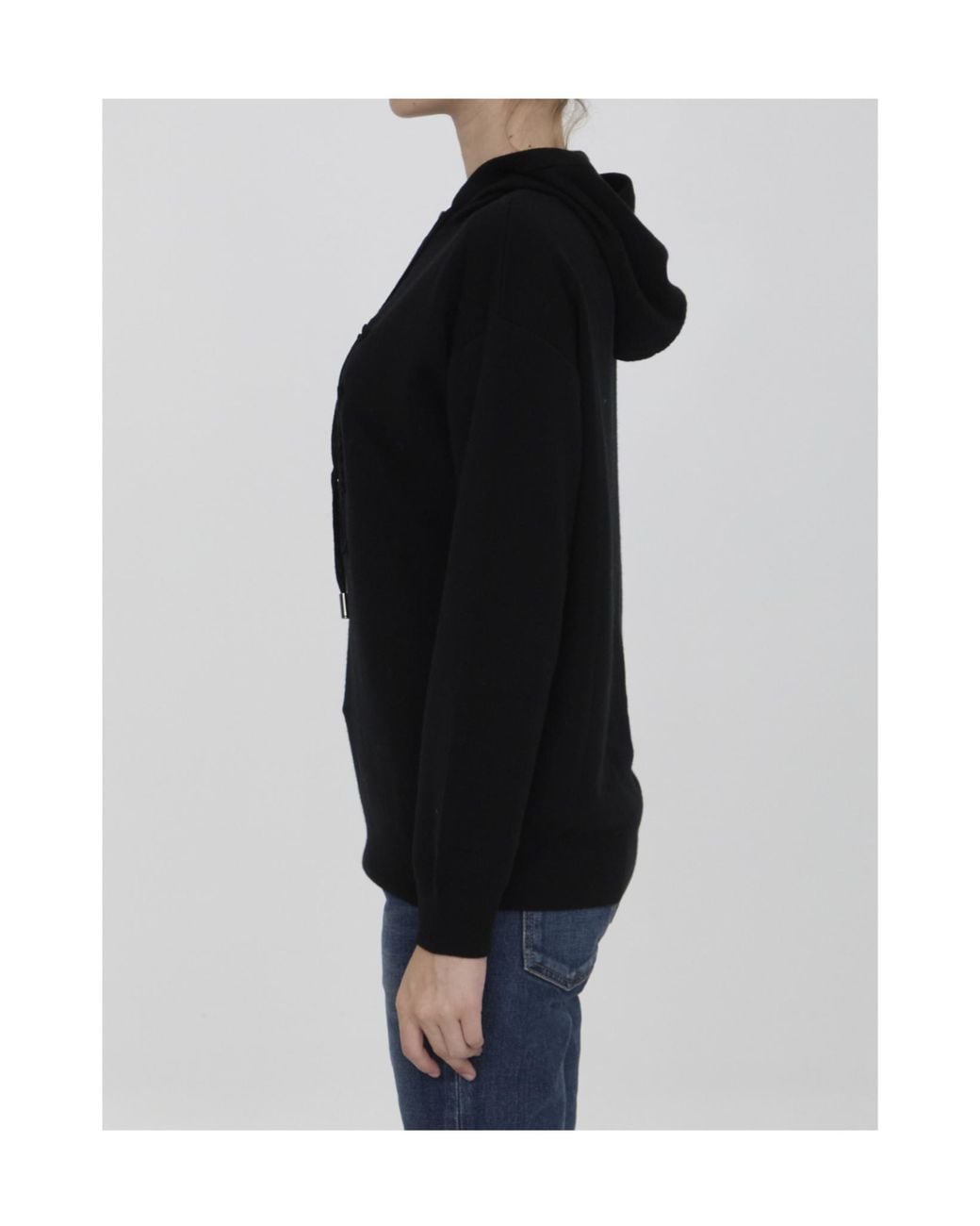 Max Mara Black Pamir Drawstring Long-Sleeved Hoodie
