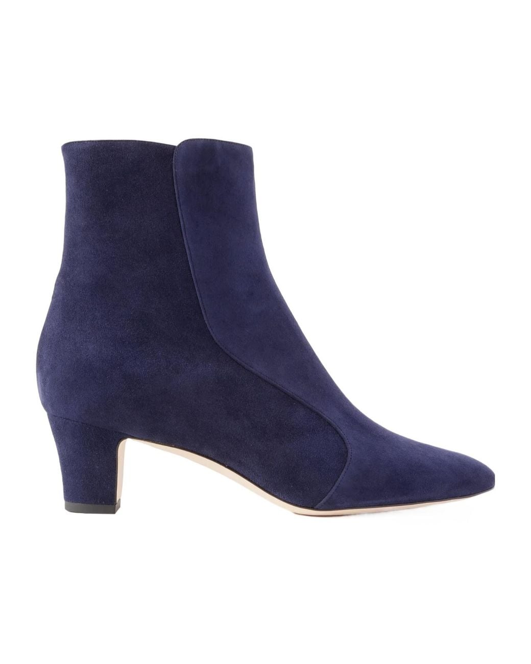 Manolo Blahnik Blue Suede Ankle Boots