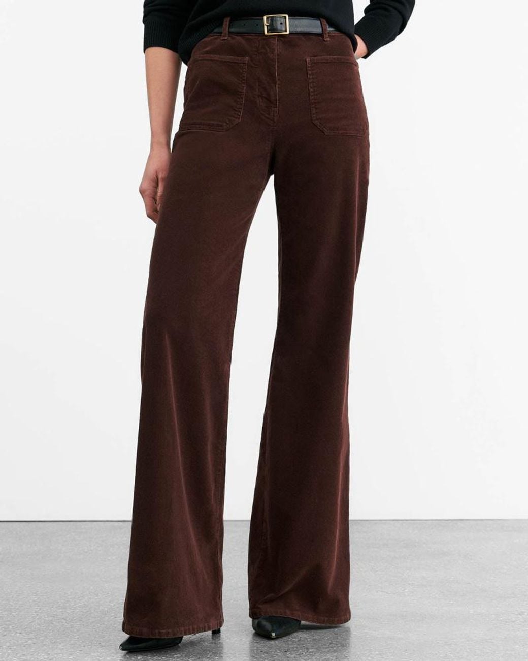 Nili Lotan Brown Florence Cotton-Blend Corduroy Flared Pants