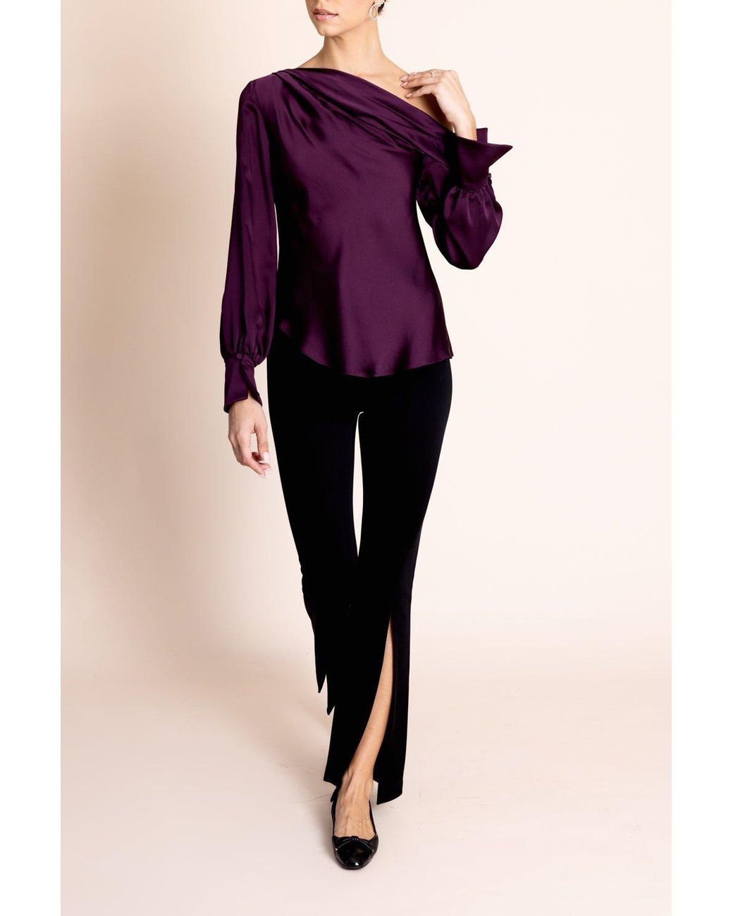 Givenchy Black High-Waist Satin-Finish Flared Trousers
