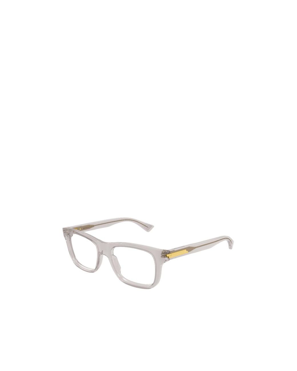 Bottega Veneta White Eyewear Rectangle Frame Glasses for men