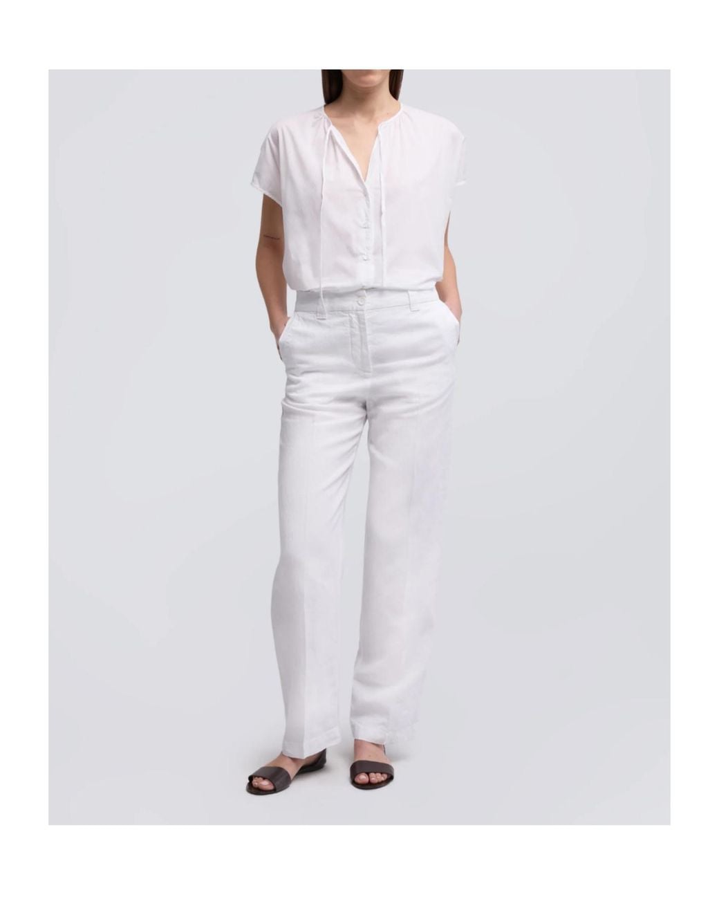 Aspesi White Tie-Front Fabric Cover-Up