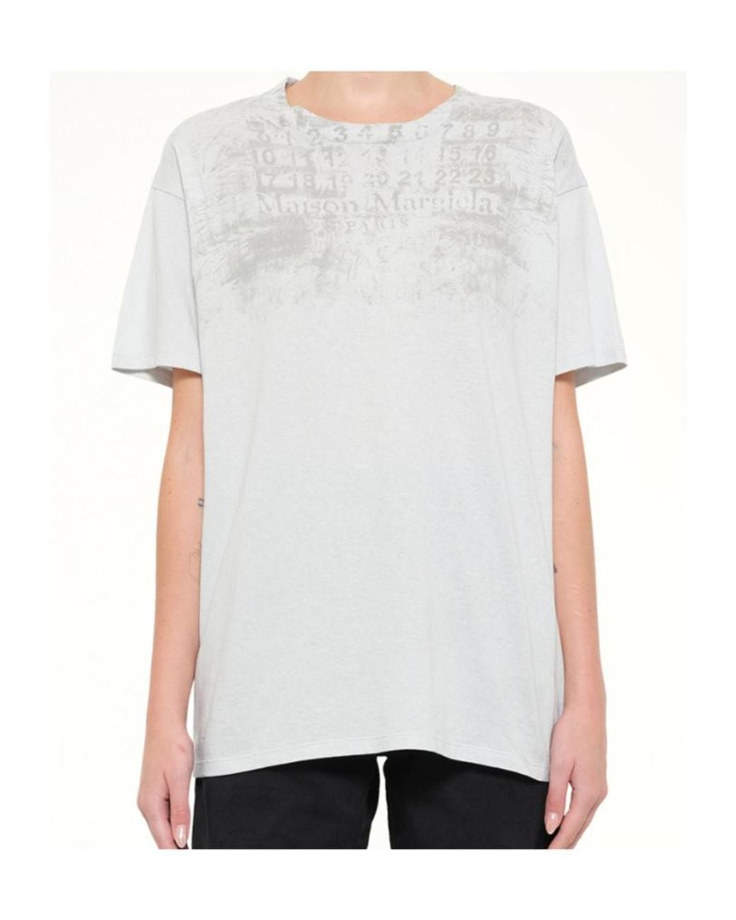 Maison Margiela White Numeric Logo Printed T-Shirt
